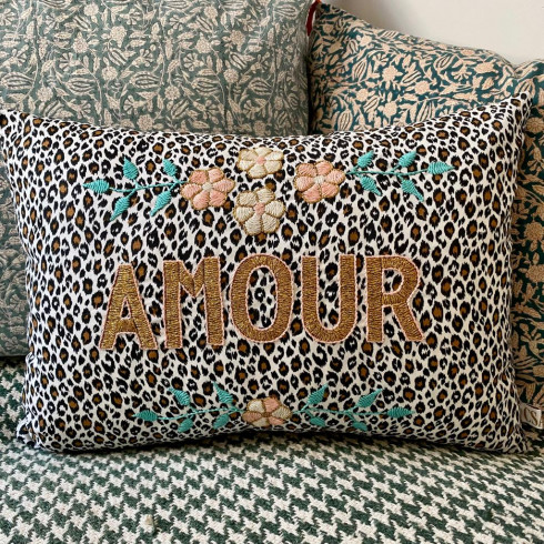 Embroidered cushion AMOUR