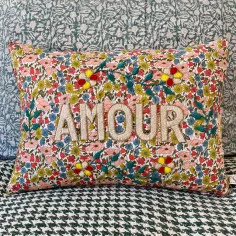 Embroidered cushion AMOUR