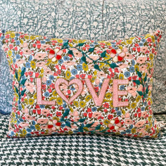 Embroidered cushion LOVE