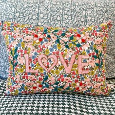 Embroidered cushion LOVE