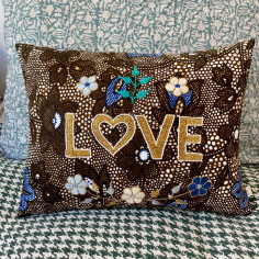 Embroidered cushion LOVE