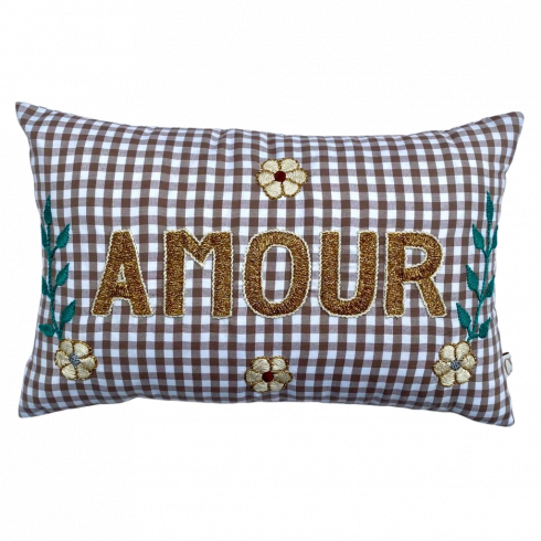 Mini coussin brodé AMOUR