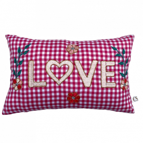 Mini coussin brodé LOVE