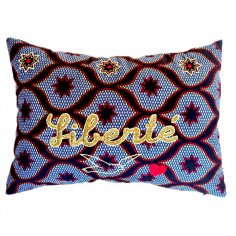 Embroidered cushion LIBERTE