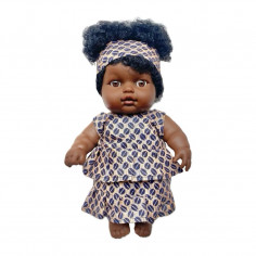 Poupée Amy robe bleu et beige