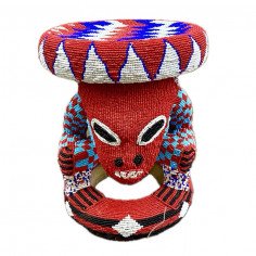 Tabouret perlé du Cameroun 2
