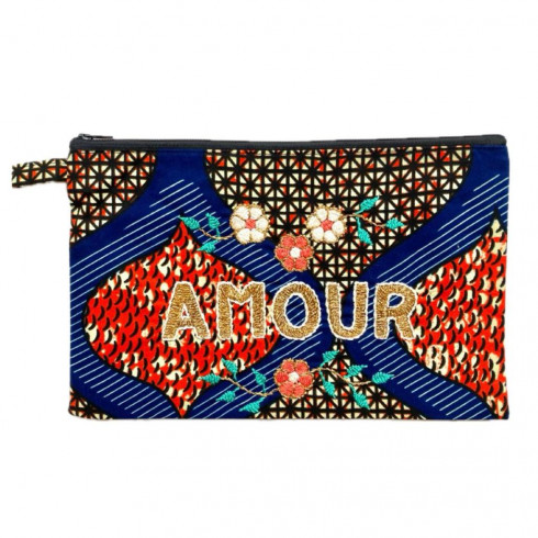 Pochette brodée MM Amour