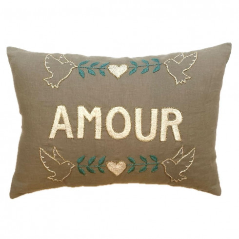 Embroidered cushion AMOUR