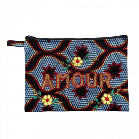 Pochette brodée MM Amour