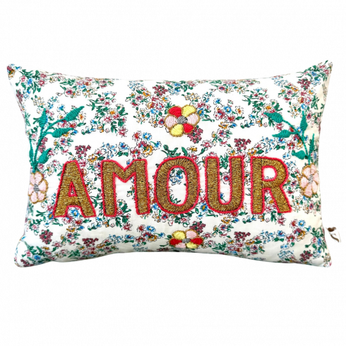 Embroidered cushion AMOUR