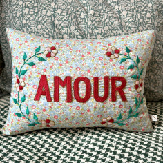 Embroidered cushion AMOUR