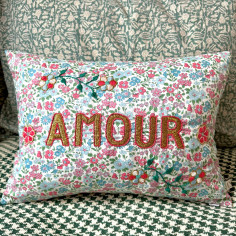 Embroidered cushion AMOUR