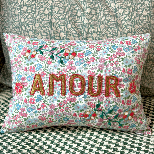 Embroidered cushion AMOUR
