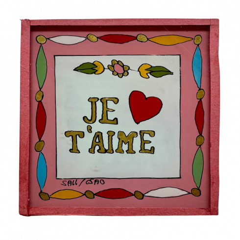 Peinture sous verre 10x10 JE T'AIME