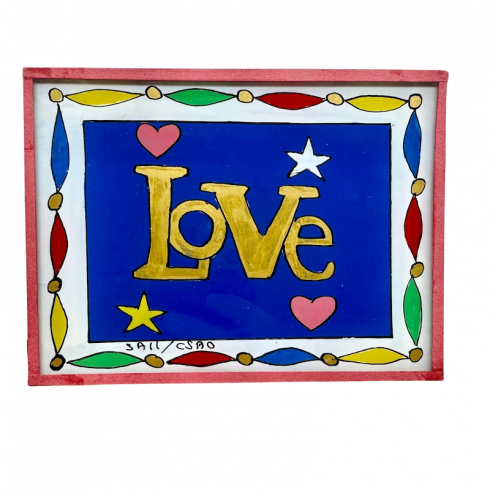 Peinture sous verre 16x12- LOVE