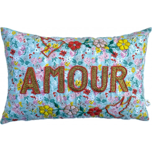Mini embroidered cushion AMOUR