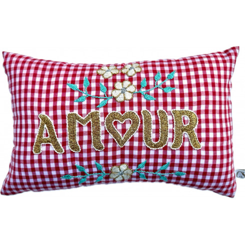 Mini coussin brodé AMOUR