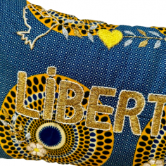 Embroidered cushion LIBERTE 2