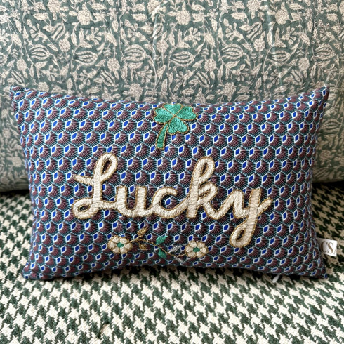 Mini coussin brodé Lucky
