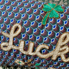 Mini embroidered cushion Lucky 2
