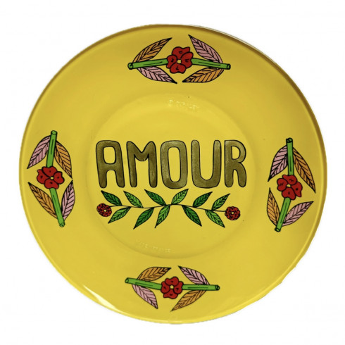 Dessert Hand painted plate - Yellow...