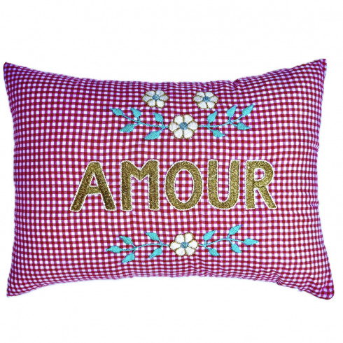 Coussin brodé AMOUR