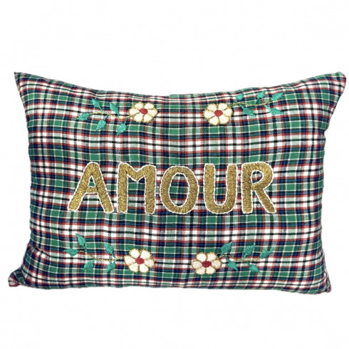Embroidered cushion AMOUR
