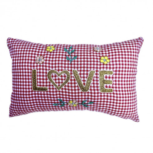 Mini coussin brodé LOVE