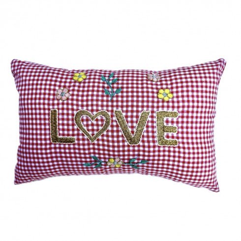 Mini embroidered cushion LOVE