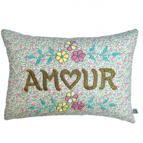Embroidered cushion AMOUR