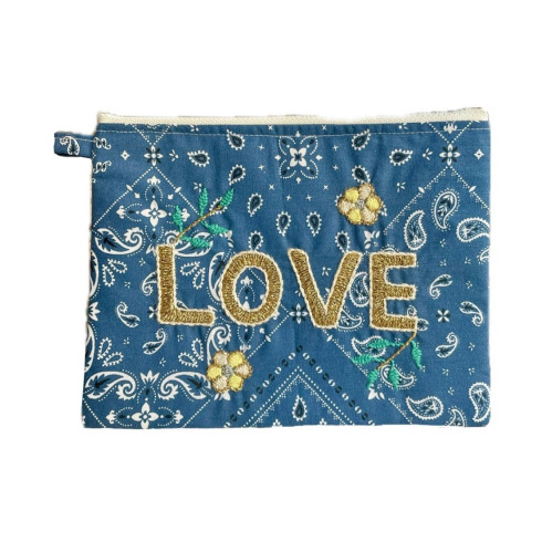 Embroidered clutch LOVE M