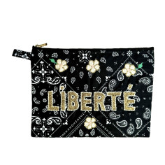 LIBERTE embroidered clutch M
