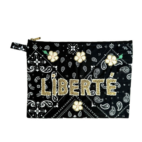 LIBERTE embroidered clutch M