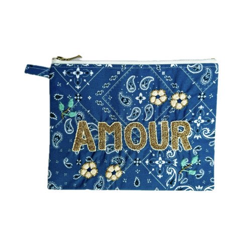 LOVE embroidered clutch M