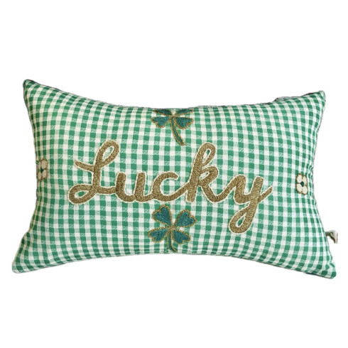 Mini embroidered cushion LUCKY