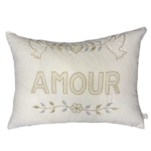 Coussin brodé AMOUR