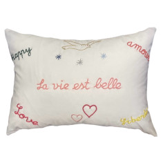 Embroidered cushion AMOUR