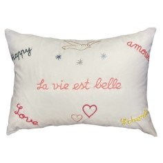 Embroidered cushion AMOUR