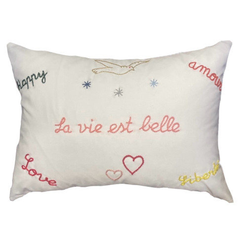 Embroidered cushion AMOUR