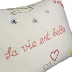 Embroidered cushion AMOUR
