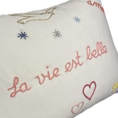 Embroidered cushion AMOUR 2