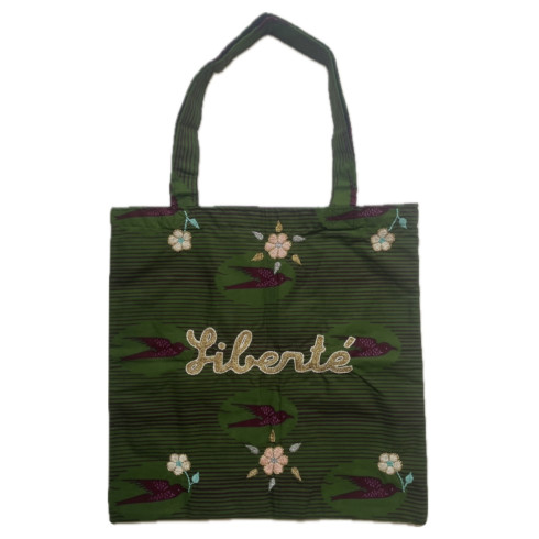 Lisette embroidered wax bag AMOUR