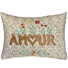 Embroidered cushion AMOUR