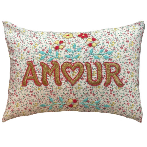 Embroidered cushion AMOUR