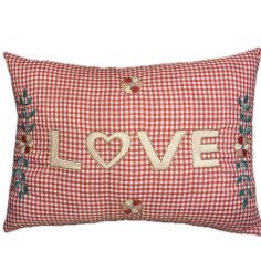 Embroidered cushion LOVE
