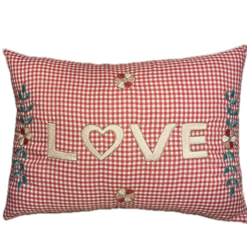Embroidered cushion LOVE