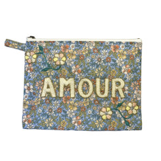 Pochette brodée MM Amour
