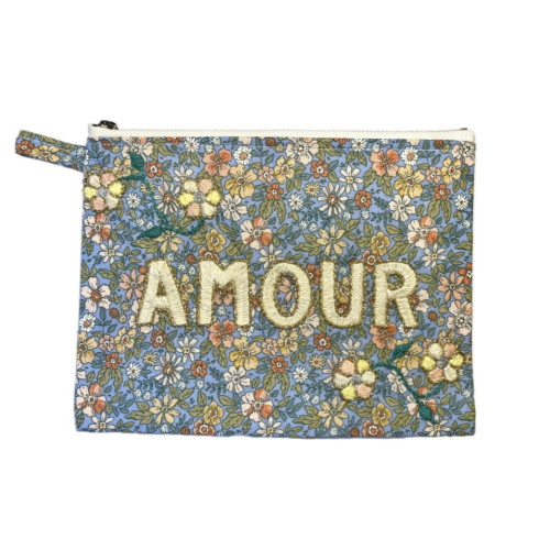 Pochette brodée MM Amour
