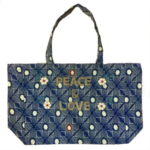 Kossiwa bag embroidered PEACE AND LOVE