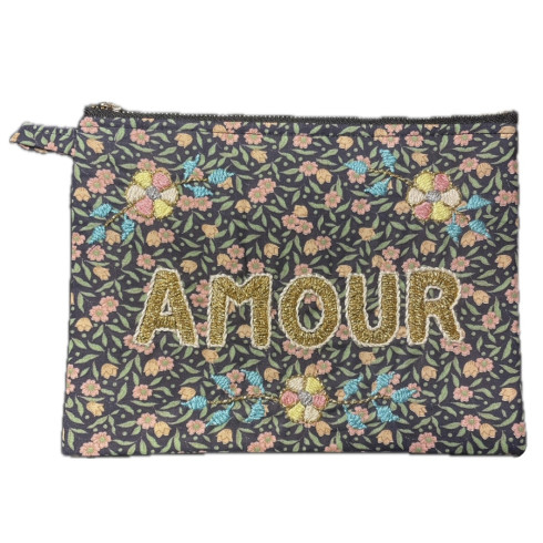 AMOUR embroidered clutch M
